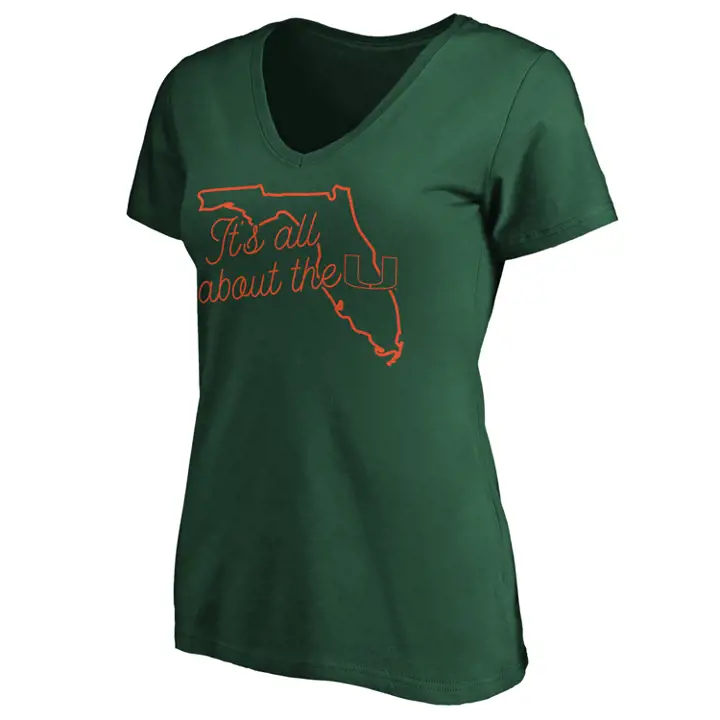 T-shirt d'État pour femme Miami Hurricanes NCAA 20 vert