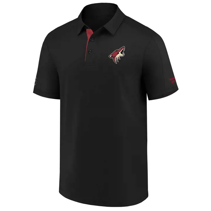 Polo noir Arizona Coyotes LNH, modèle pour vestiaire, performance