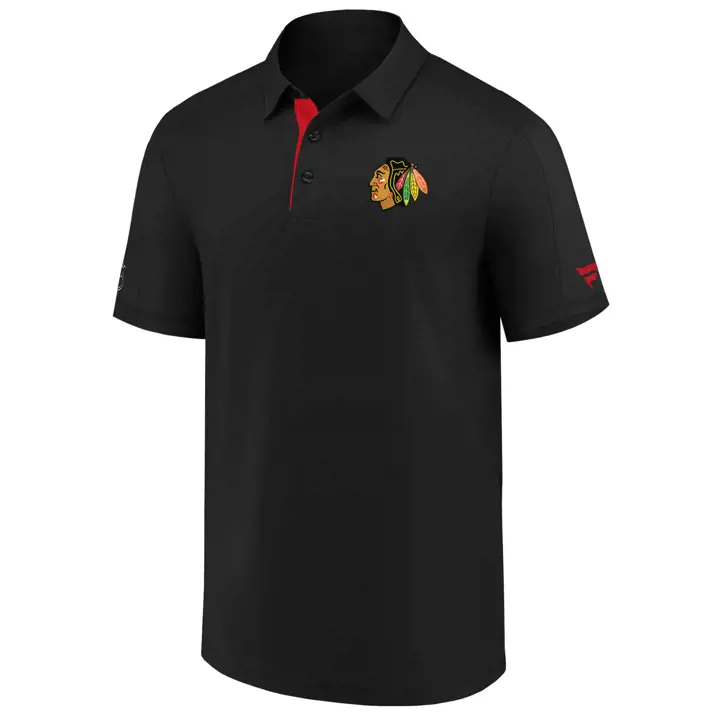 Polo Chicago Blackhawks LNH, modèle « Locker Room Perf », couleur noir