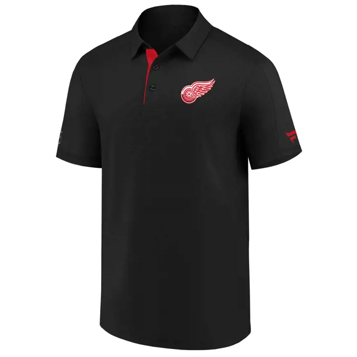 Polo noir Detroit Redwings NHL pour vestiaire