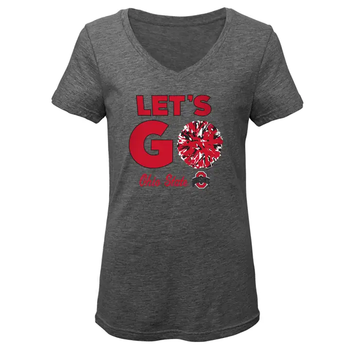 T-shirt Ohio St B NCAA Girls Let's Go Pom Pom 20 GRY