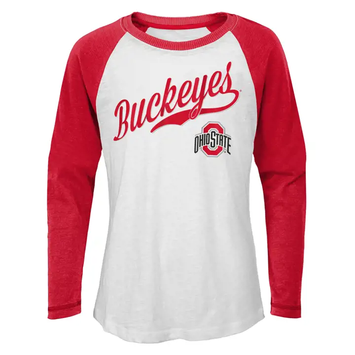 T-shirt à manches longues raglan Ohio State Buckeyes NCAA Tradition pour filles 2