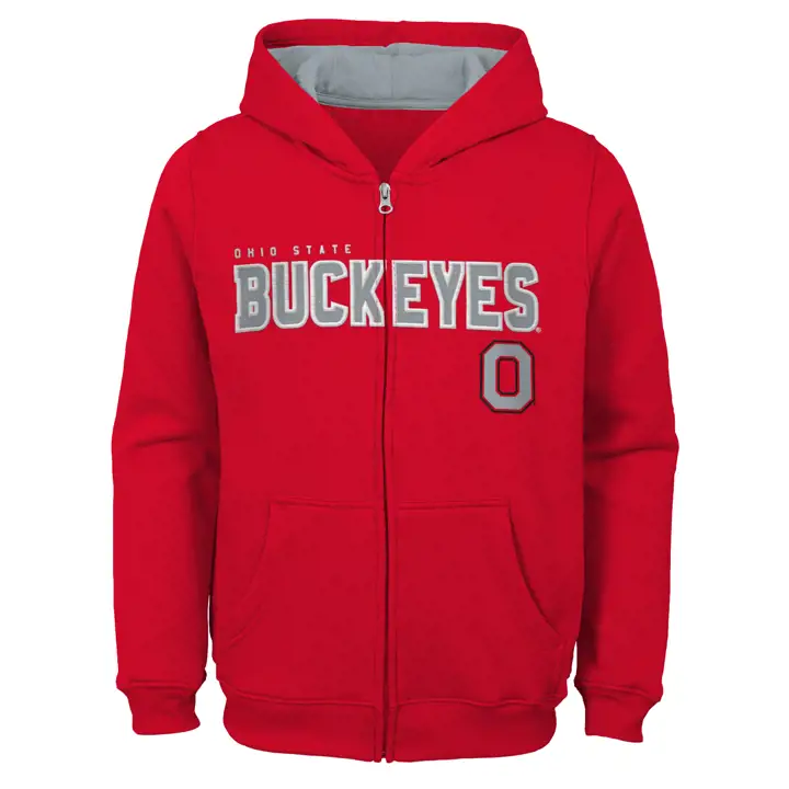 Sweat-shirt à capuche entièrement zippé Ohio State Buckeyes NCAA pour enfant