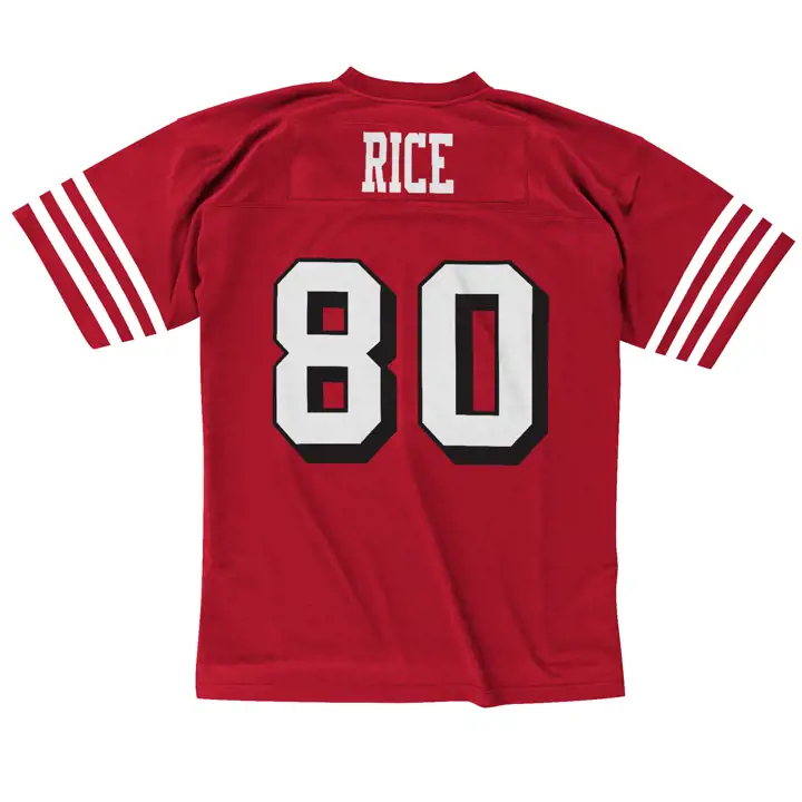 Maillot NFL Rétro M&N Replica 49ERS Jerry Rice rouge