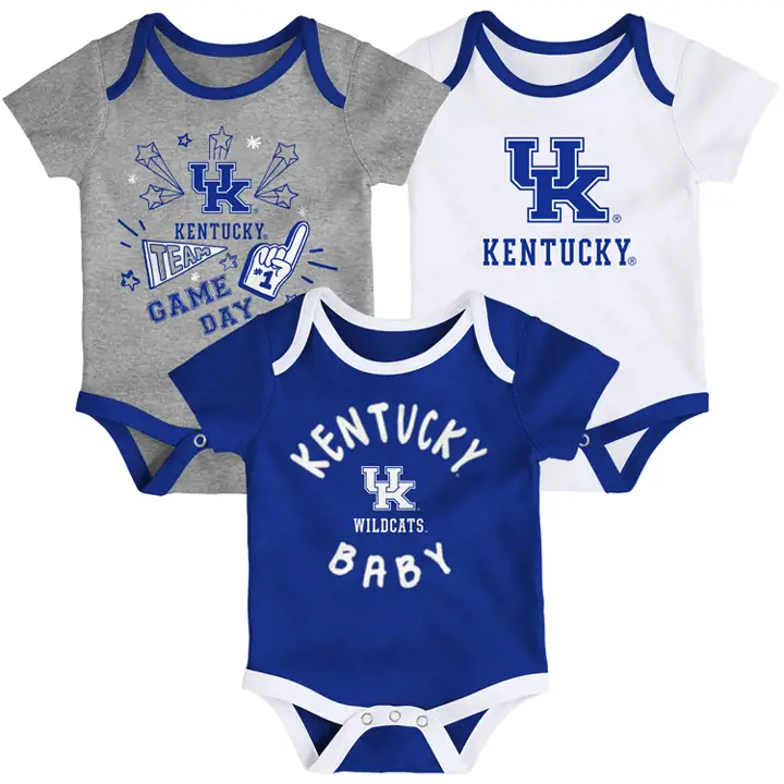 Ensemble 3 pièces nouveau-né Barboteuse NCAA Kentucky Wildcats 20 RBL