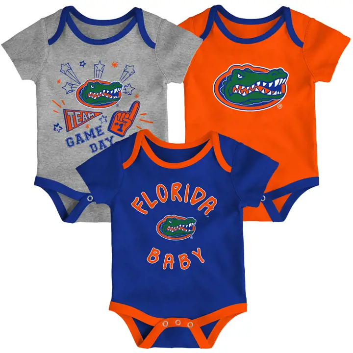 Ensemble de 3 pièces cache-couche pour nouveau-né NCAA Florida Gators 20 RBL