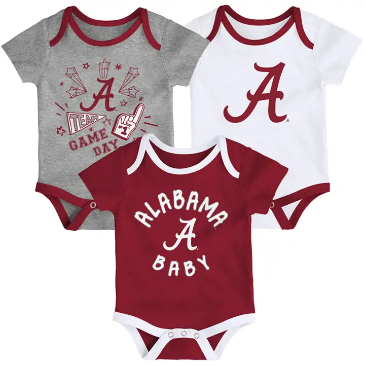 Ensemble 3 pièces nouveau-né NCAA Alabama Crimson Tide 20 CRI