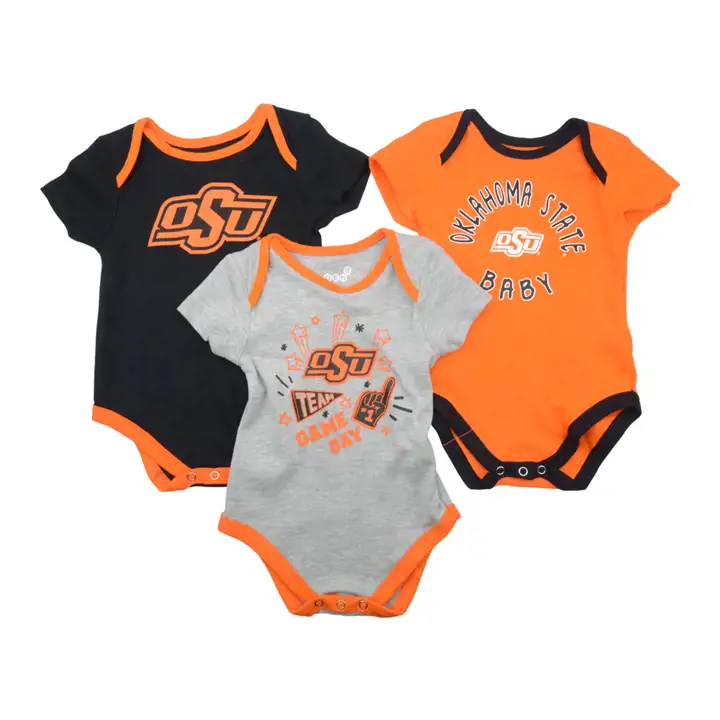 Ensemble 3 pièces Body nouveau-né NCAA Cowboys de l'Oklahoma State 20