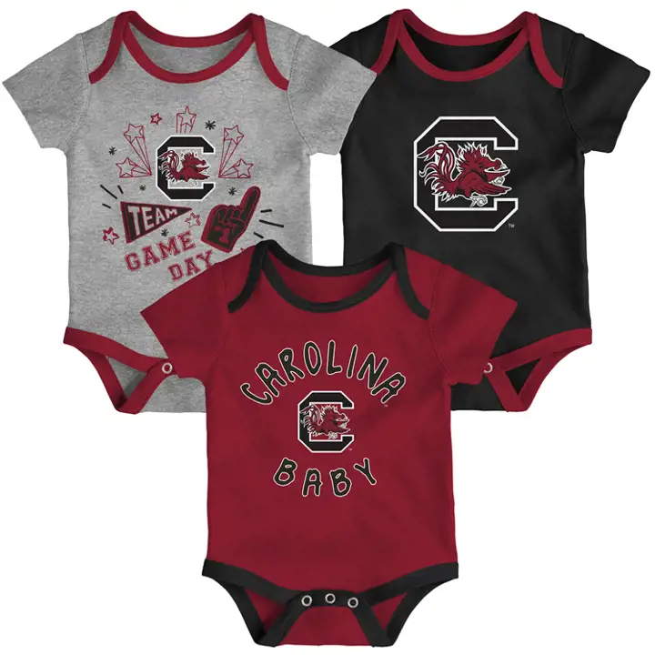 South Carolina Gamecocks NCAA Ensemble 3 pièces nouveau-né gigoteuse 20
