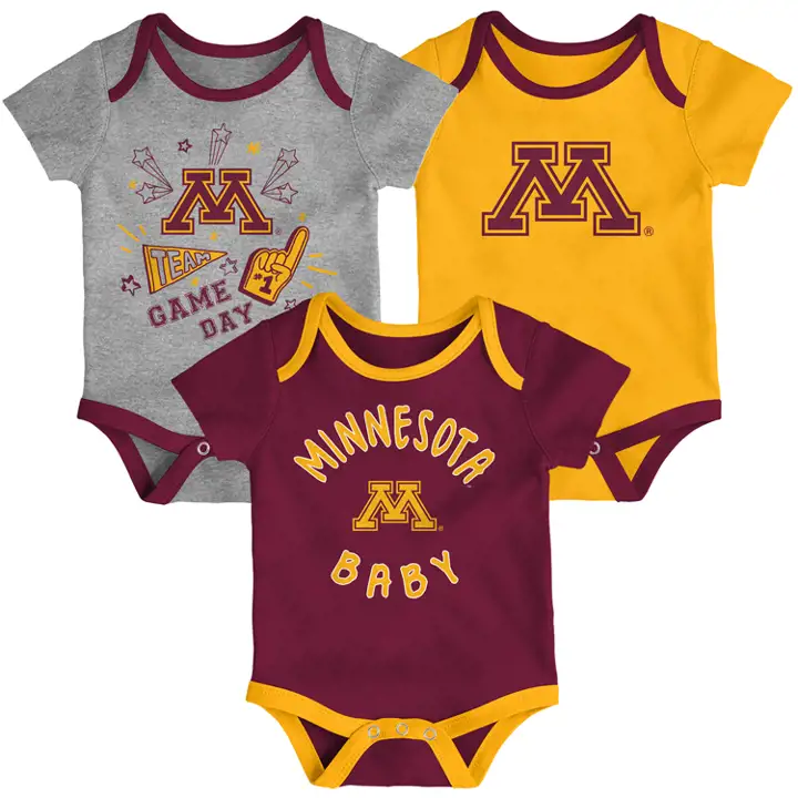 Ensemble 3 pièces Minnesota Golden Gophers NCAA pour nouveau-né 20