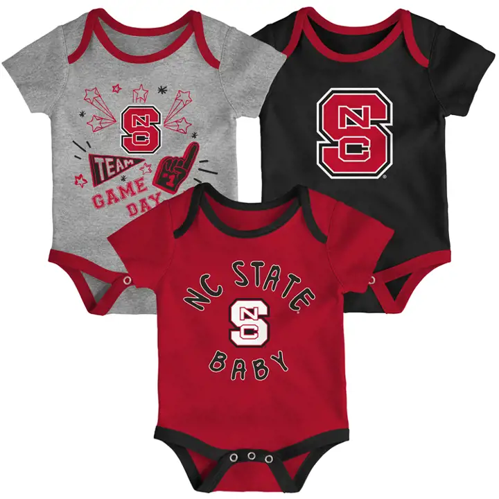 Ensemble 3 pièces nouveau-né NCAA N.C. State Wolfpack 20 ROUGE