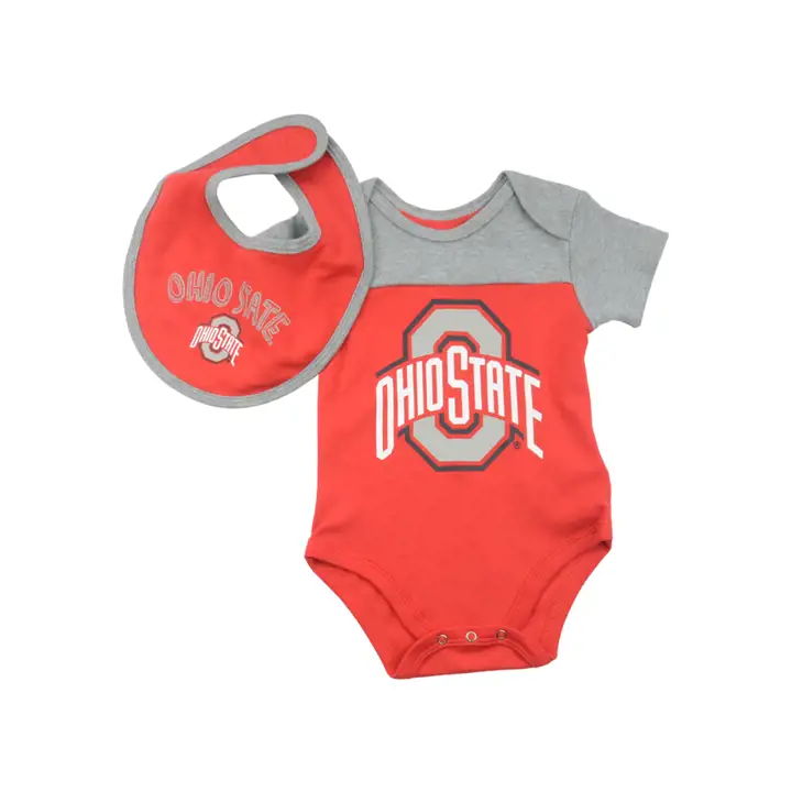 Ensemble bavoir et chaussons Ohio State Buckeyes NCAA pour nouveau-né 20