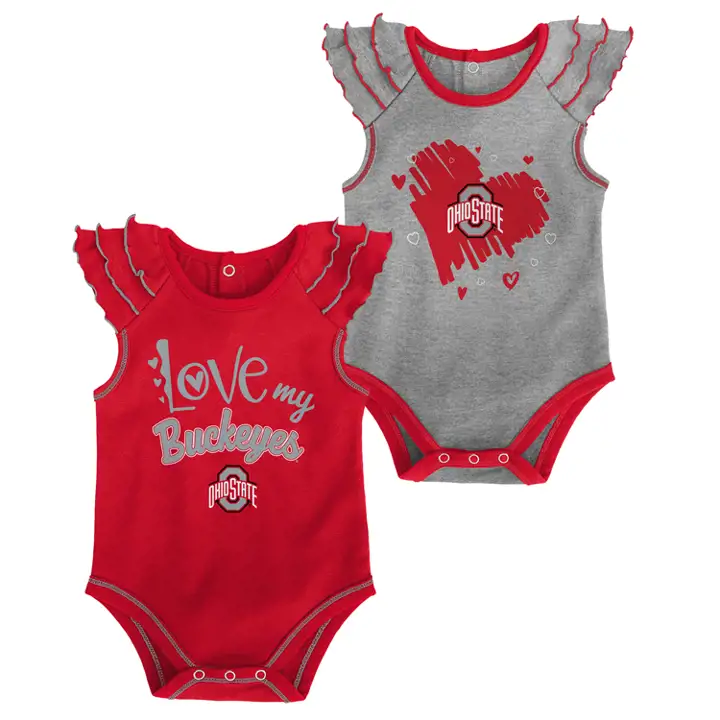 Ensemble Ohio State Buckeyes NCAA Touchdown pour nouveau-né fille 20 ROUGE