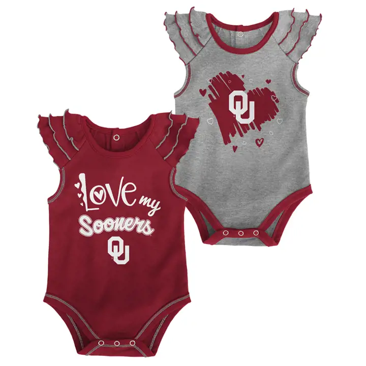 Ensemble Touchdown NCAA Oklahoma Sooners pour nouveau-né fille 20 CRIM