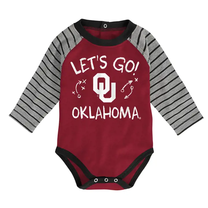 Ensemble Salopette et Pantalon Bébé Nouveau-né Manches Longues Oklahoma Sooners NCAA Touchdown