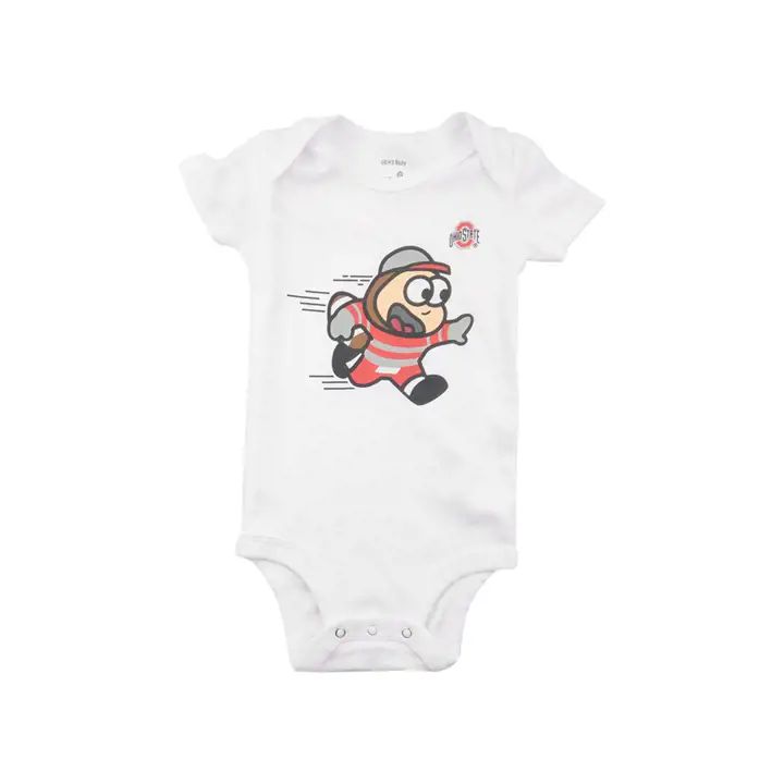 Grenouillère mascotte nouveau-né NCAA Buckeyes de l'Ohio State 20 BLANC