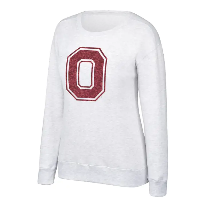 Sweat-shirt ras du cou à sequins réversibles NCAA pour femme Ohio State Buckeyes