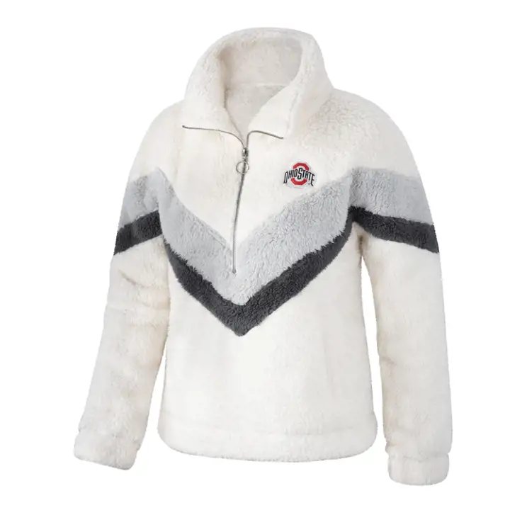 Chandail molletonné Sherpa à chevrons Ohio State Buckeyes NCAA pour femme