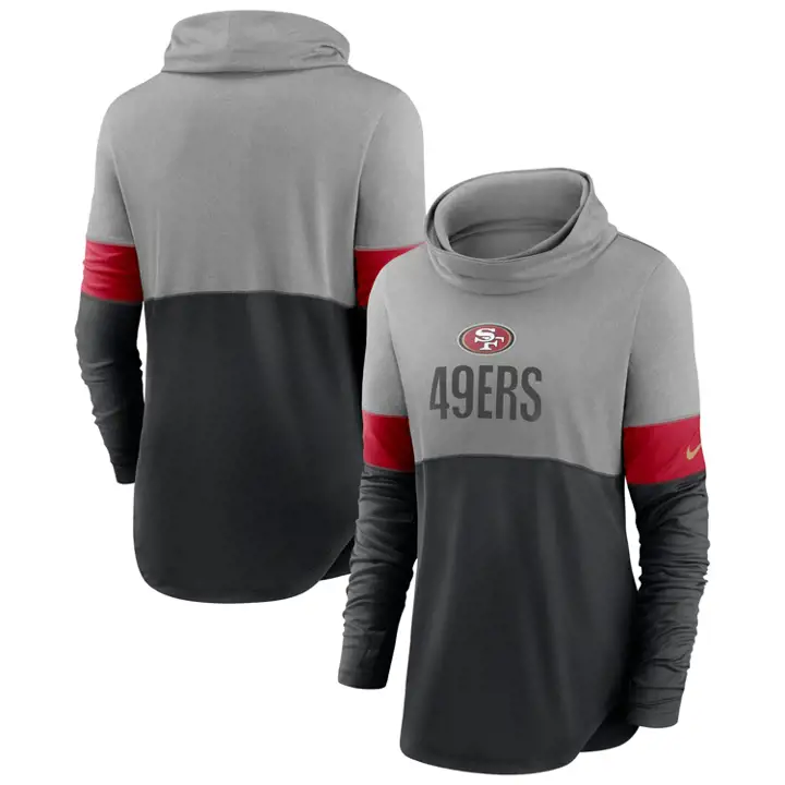 San Francisco 49ers NFL Femme Col Bénitier ML 20 GRIS