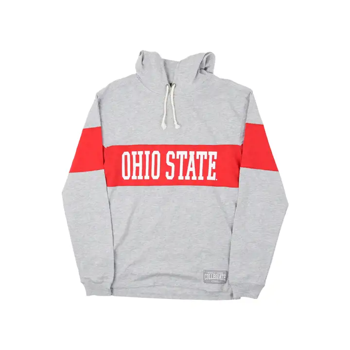 T-shirt à capuchon et manches longues Ohio State Buckeyes NCAA Rugby Pitch 20 g