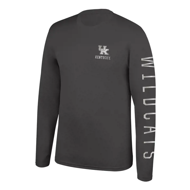 T-shirt manches longues Kentucky Wildcats NCAA Réfléchissant Chrome 20 noir/bleu