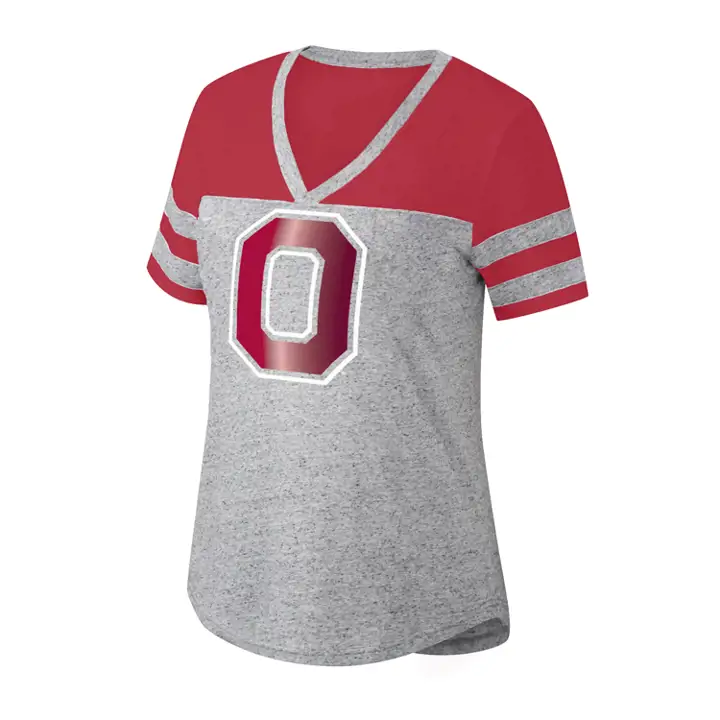 T-shirt Femme Ohio State Buckeyes NCAA Comeback 20 GRIS/ROUGE