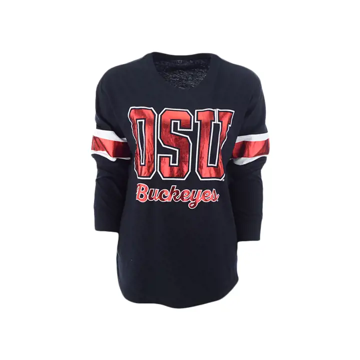 T-shirt à manches longues Ohio State Buckeyes NCAA pour femme, arrière du terrain, 20 B