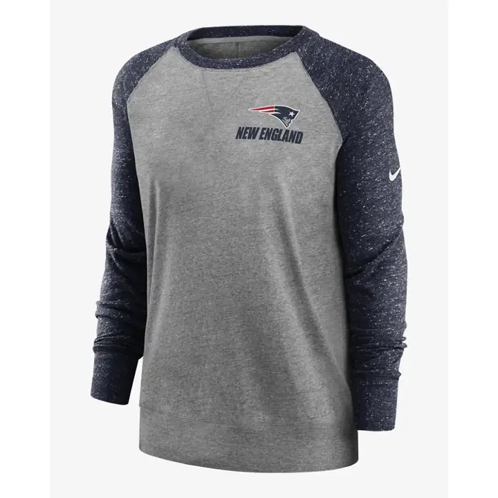 Sweat col rond vintage NFL New England Patriots Femme 20 gris/marine