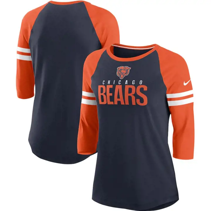 Chicago Bears NFL Femme Manches 3/4 Raglan 20 marine