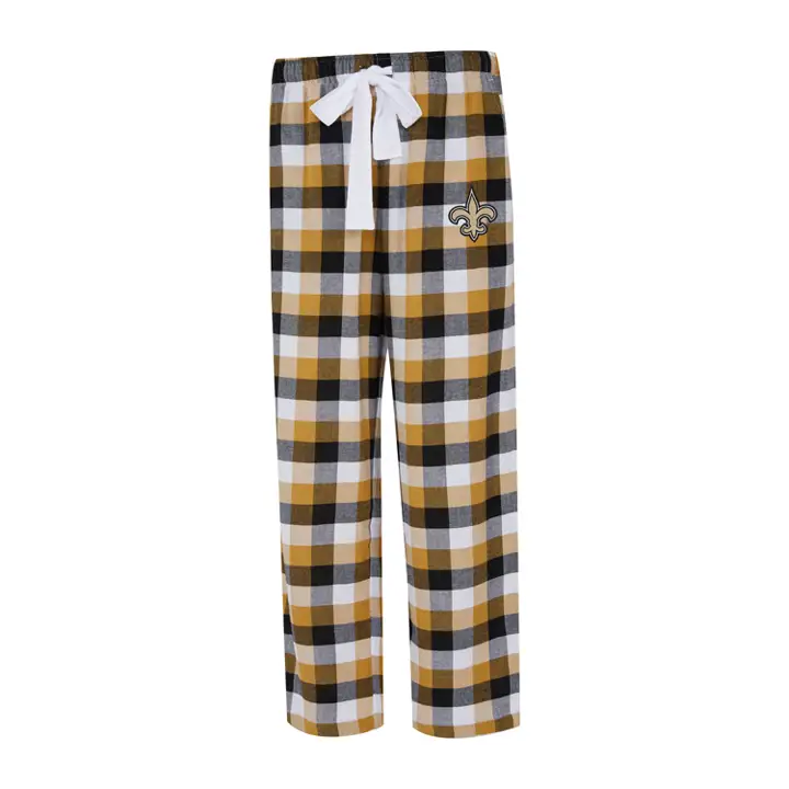 Pantalon de pyjama à carreaux New Orleans Saints NFL pour femme 20 BLK