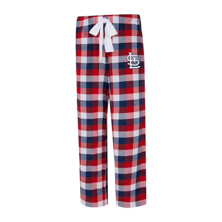Pantalon de pyjama en flanelle à carreaux St. Louis Cardinals MLB pour femme, modèle évasé (20 RE)