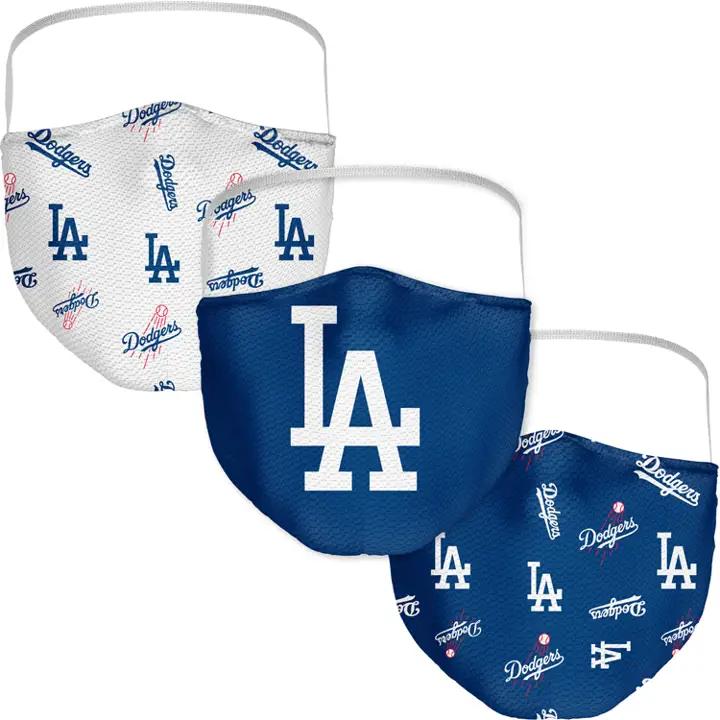 LOS ANGELES DODGERS Lot de 3 masques faciaux