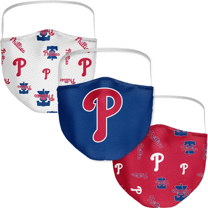 Masque facial PHILADELPHIA PHILLIES, paquet de 3