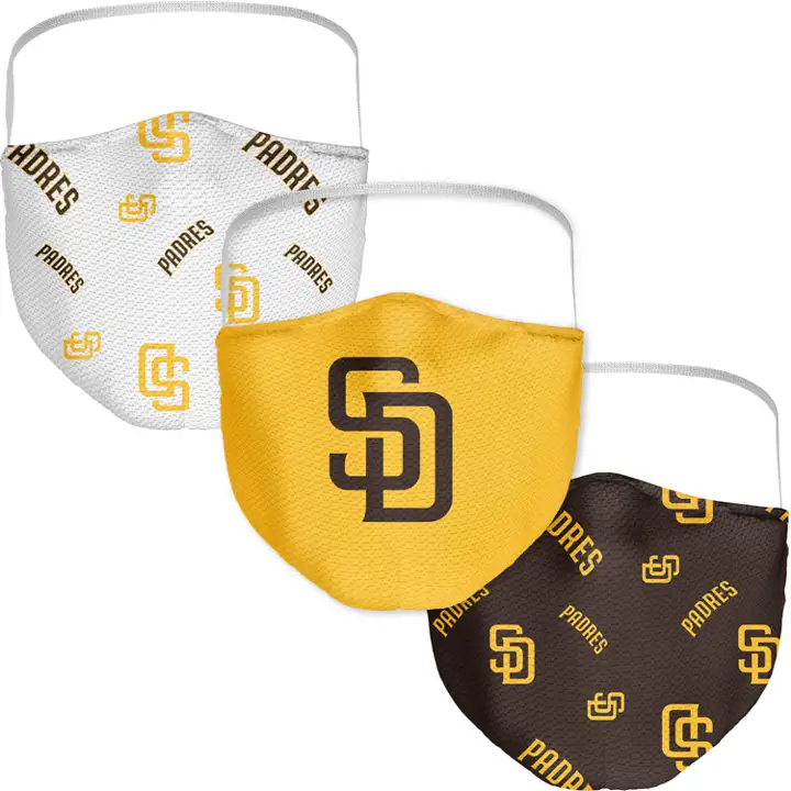 SAN DIEGO PADRES Lot de 3 masques en tissu