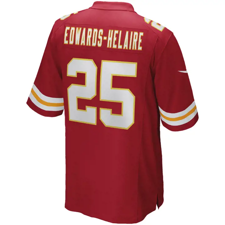Maillot de match NFL KC CHIEFS Clyde Edwards-Helaire rouge