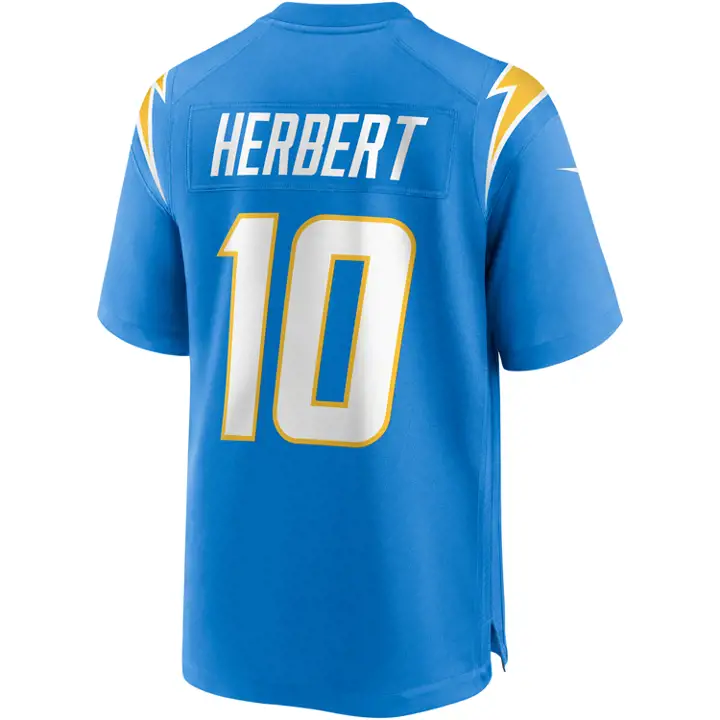 Maillot de match NFL Los Angeles Chargers Justin Herbert bleu