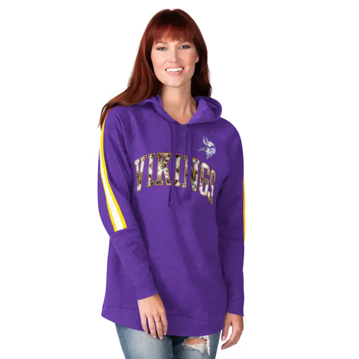 Minnesota Vikings NFL Sweat à capuche tunique Double Team pour femme 20