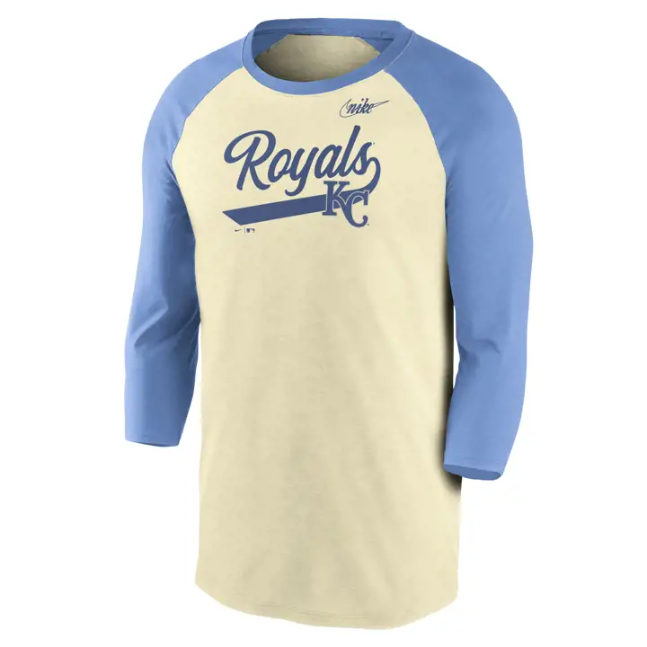Kansas City Royals MLB Coop Replay Raglan ivoire/bleu clair