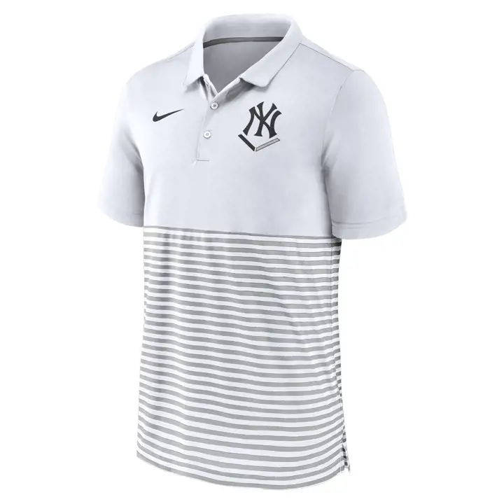 Polo rayé iconique MLB New York Yankees blanc