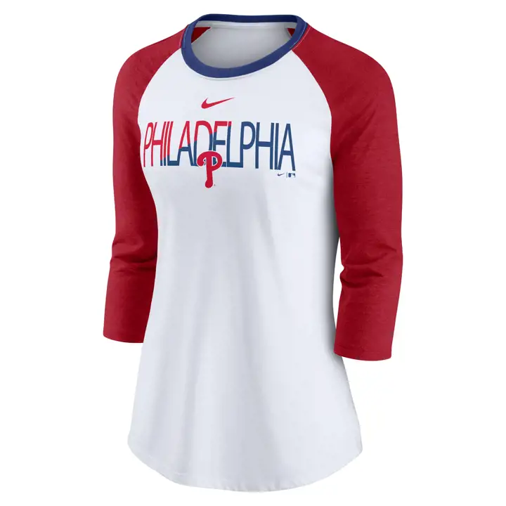 T-shirt Philadelphia Phillies MLB Color Split Tri-B Raglan pour femme 2