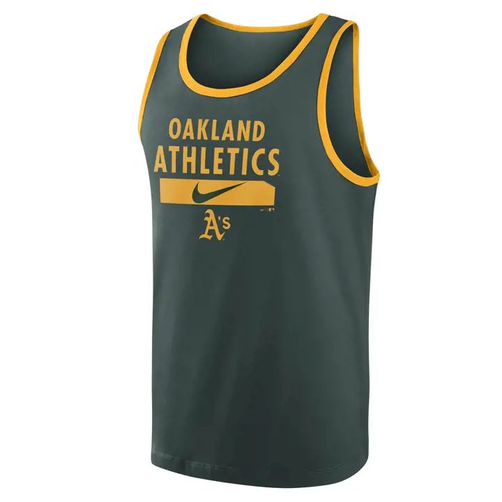 Débardeur Nike vert avec logo des Athletics d'Oakland MLB