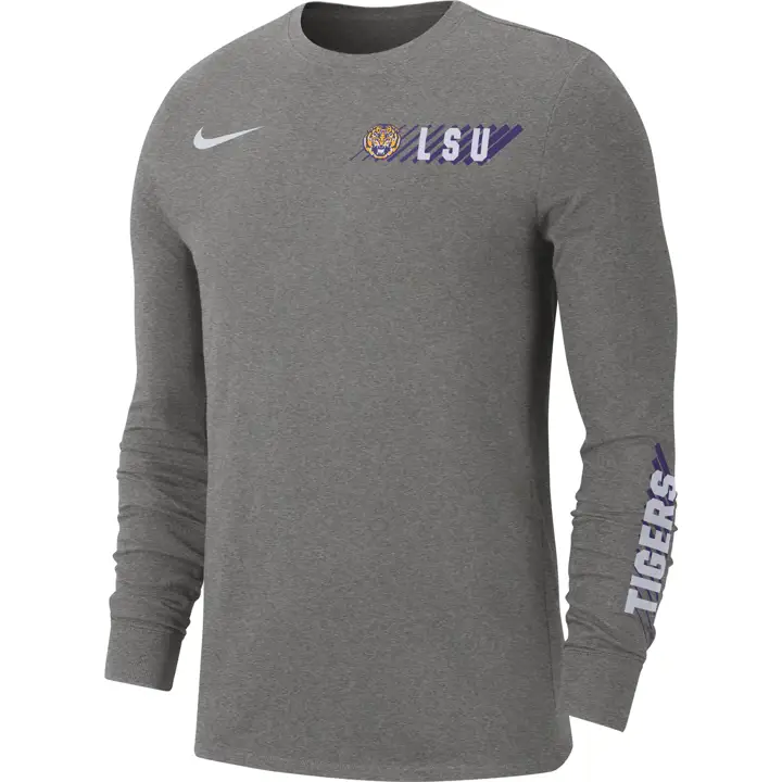 T-shirt manches longues coton Dri Fit L.S.U. NCAA 21 GRY