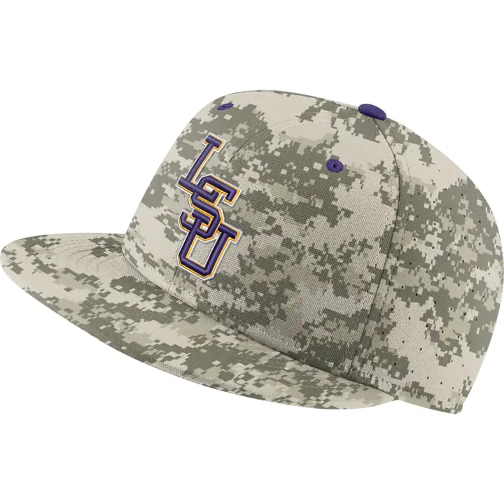 Casquette ajustée de baseball camouflage L.S.U. NCAA NK Aerobill