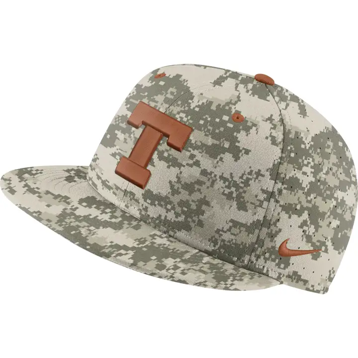 Texas Longhorns NCAA NK Aerobill Casquette de baseball ajustée True Fitted CAMO