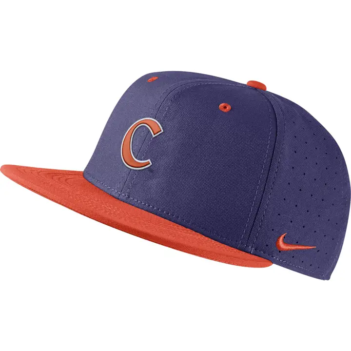 Casquette de baseball ajustée Clemson Tigers NCAA NK Aerobill True PUR/ORAN