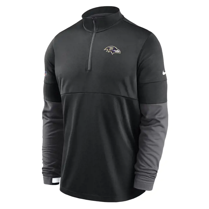 BALTIMORE RAVENS NFL Haut Therma 1/2 Zip Sideline 20 NOIR/ANTH