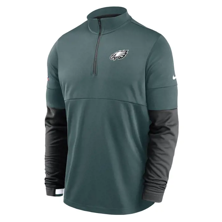 PHILADELPHIA EAGLES NFL Sideline 1/2 Zip Therma Top 20 sarcelle/