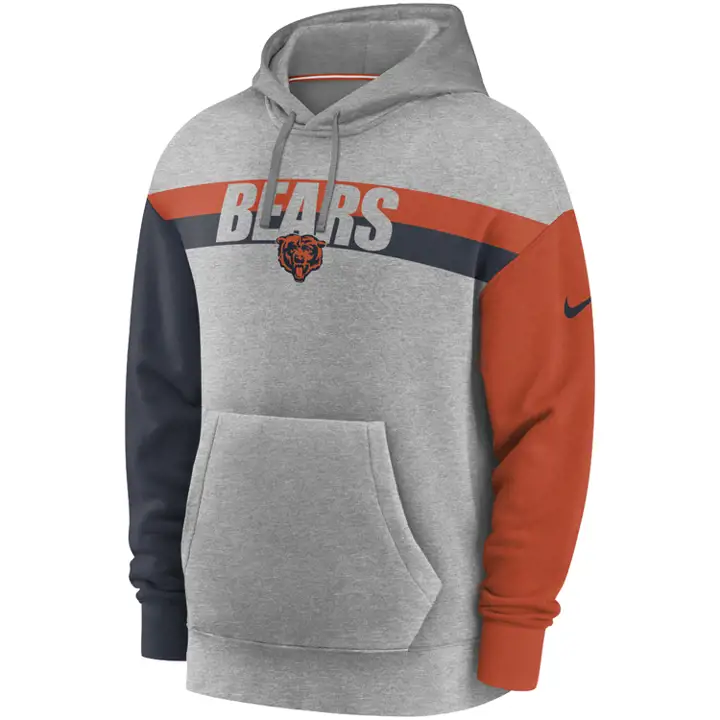 CHICAGO BEARS NFL Wordmark Heritage Hood 20 HEATHER/ORG/NAVY