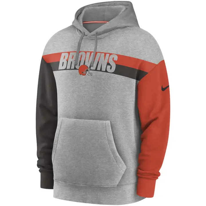 CLEVELAND BROWNS NFL Wordmark Heritage Hood 20 GRIS CHINÉ/ORG/B
