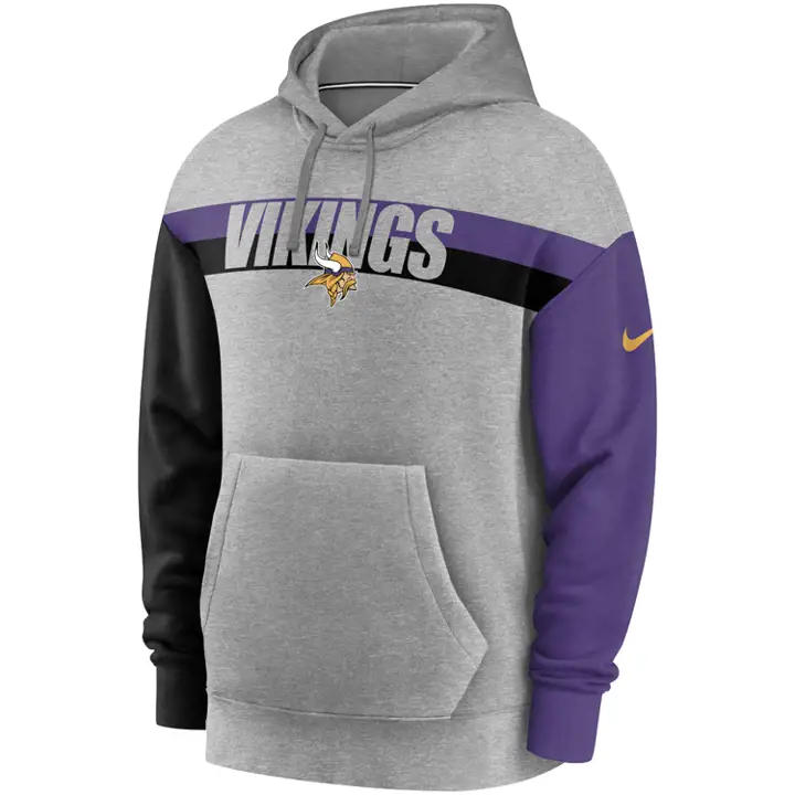 MINNESOTA VIKINGS NFL Wordmark Heritage Hood 20 GRIS CHINÉ/VIOLET/